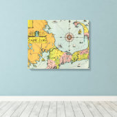 ヴィンテージケープコッドの地図 キャンバスプリント (インサイチュ (ウッドフロア))