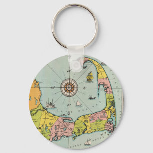 ヴィンテージケープコッドの地図 キーホルダー