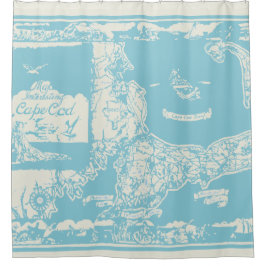 ヴィンテージケープコッドの地図 シャワーカーテン