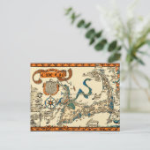 ヴィンテージケープコッドの地図 ポストカード (スタンド正面)