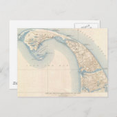 ヴィンテージケープコッドの地図 ポストカード (正面/裏面)