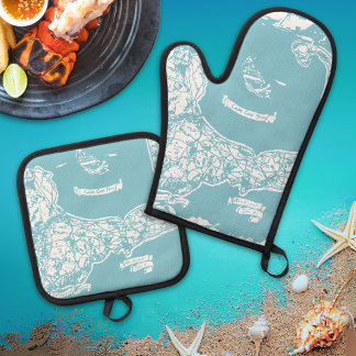 ヴィンテージケープコッドの地図 鍋つかみ&鍋敷きセット