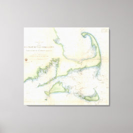 ヴィンテージケープコッドの地図(1857) キャンバスプリント