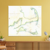 ヴィンテージケープコッドの地図(1857) キャンバスプリント (インサイチュ (リビング))