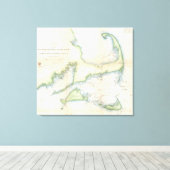 ヴィンテージケープコッドの地図(1857) キャンバスプリント (インサイチュ (ウッドフロア))