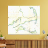 ヴィンテージケープコッドの地図(1857) キャンバスプリント (インサイチュ (リビング))