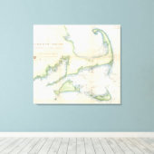 ヴィンテージケープコッドの地図(1857) キャンバスプリント (インサイチュ (ウッドフロア))