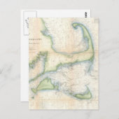 ヴィンテージケープコッドの地図(1857) ポストカード (正面/裏面)