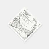 ヴィンテージケープコッドの地図(1890) スタンダードカクテルナプキン (角)