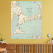 ヴィンテージケープコッドの地図(1917) キャンバスプリント (インサイチュ (リビング))