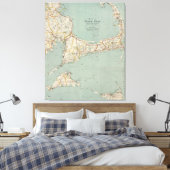 ヴィンテージケープコッドの地図(1917) キャンバスプリント (インサイチュ (寝室))
