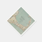 ヴィンテージケープコッドの地図(1917) スタンダードカクテルナプキン (角)