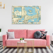 ヴィンテージケープコッドの地図（1945年） キャンバスプリント (インサイチュ (リビング))