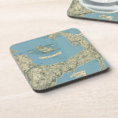 ヴィンテージケープコッドの地図（1945年） コースター (左側)