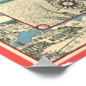 ヴィンテージケープコッドの地図（1945年） ポスター (角)