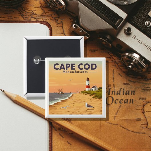 ヴィンテージケープコッドマサチューセッツ 缶バッジ