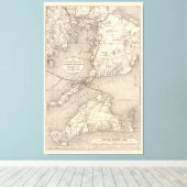 ヴィンテージケープコッド旧コロニーラインマップ(1888) キャンバスプリント (インサイチュ (ウッドフロア))