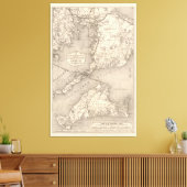 ヴィンテージケープコッド旧コロニーラインマップ(1888) キャンバスプリント (インサイチュ (リビング))