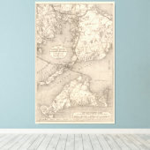 ヴィンテージケープコッド旧コロニーラインマップ(1888) キャンバスプリント (インサイチュ (ウッドフロア))