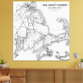 ヴィンテージケープコッド旧植民地の鉄道地図(1875) キャンバスプリント (インサイチュ (リビング))