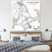 ヴィンテージケープコッド旧植民地の鉄道地図(1875) キャンバスプリント (インサイチュ (寝室))