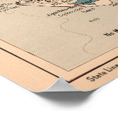 ヴィンテージケープコッドMAの地図(1905) ポスター (角)