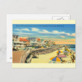 ヴィンテージケープメイビーチアンドボードウォークポストカード ポストカード (正面/裏面)