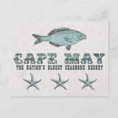 ヴィンテージケープメイNJ最古シーショアリゾートビーチ ポストカード (正面)