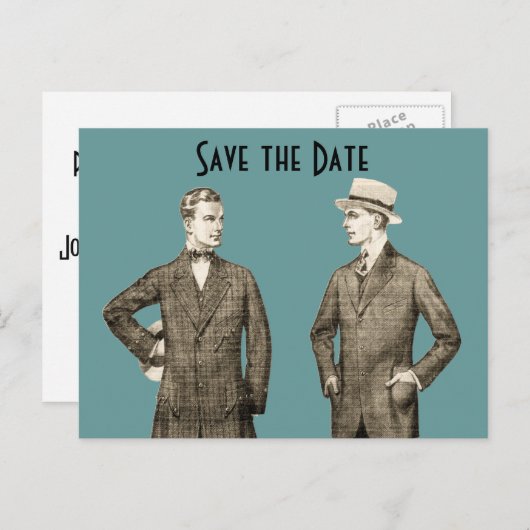 ヴィンテージゲイ日付の保存 案内ポストカード (正面/裏面)