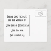 ヴィンテージゲイ日付の保存 案内ポストカード (裏面)