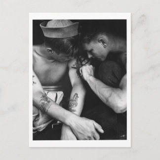 ヴィンテージゲイ興味タトゥーを持つ水夫のハンク ポストカード