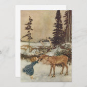 ヴィンテージゲルダとトナカイby Edmund Dulac (正面/裏面)