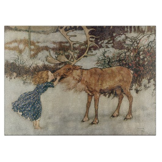 ヴィンテージゲルダとトナカイby Edmund Dulac カッティングボード (正面)