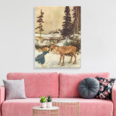 ヴィンテージゲルダとトナカイby Edmund Dulac キャンバスプリント (インサイチュ (リビング))