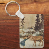 ヴィンテージゲルダとトナカイby Edmund Dulac キーホルダー (正面)