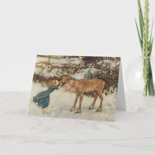 ヴィンテージゲルダとトナカイby Edmund Dulac シーズンカード (正面)
