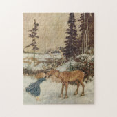 ヴィンテージゲルダとトナカイby Edmund Dulac ジグソーパズル (縦)