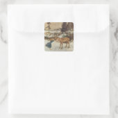 ヴィンテージゲルダとトナカイby Edmund Dulac スクエアシール (バッグ)