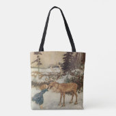 ヴィンテージゲルダとトナカイby Edmund Dulac トートバッグ (裏面)