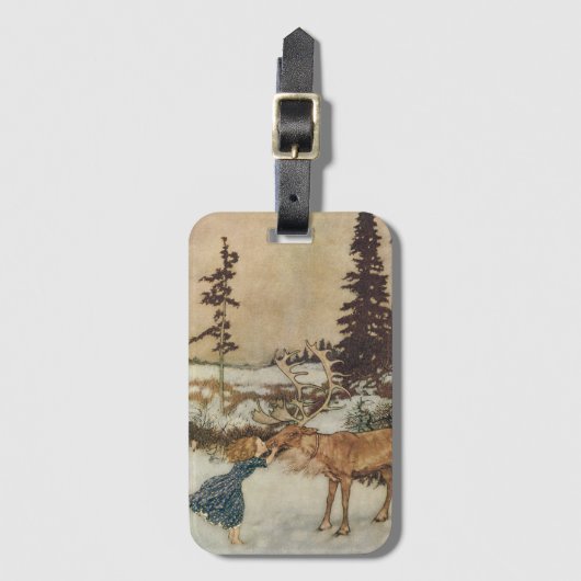 ヴィンテージゲルダとトナカイby Edmund Dulac ラゲッジタグ (正面縦)