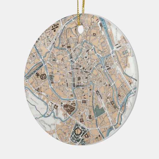 ヴィンテージゲント・ベルギーの地図（1905年） セラミックオーナメント (左)