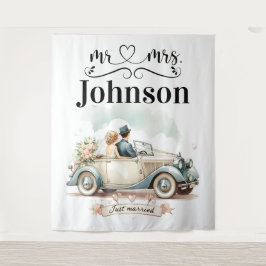 ヴィンテージゲートウェイ – カスタムウェディング背景 タペストリー