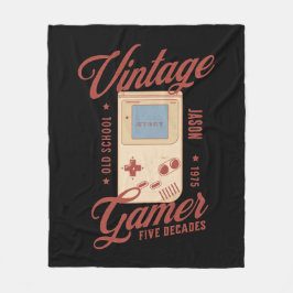 ヴィンテージゲーマーが50誕生日ギフトをパーソナライズ フリースブランケット