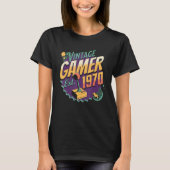 ヴィンテージゲーマー1970オールドスクールジョイスティックレトロゲーミン Tシャツ (正面)