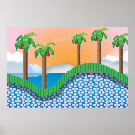 ヴィンテージゲームのヤシの木。 ポスター (正面)