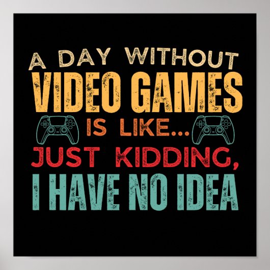 ヴィンテージゲーム無し一日のゲーム ポスター (正面)