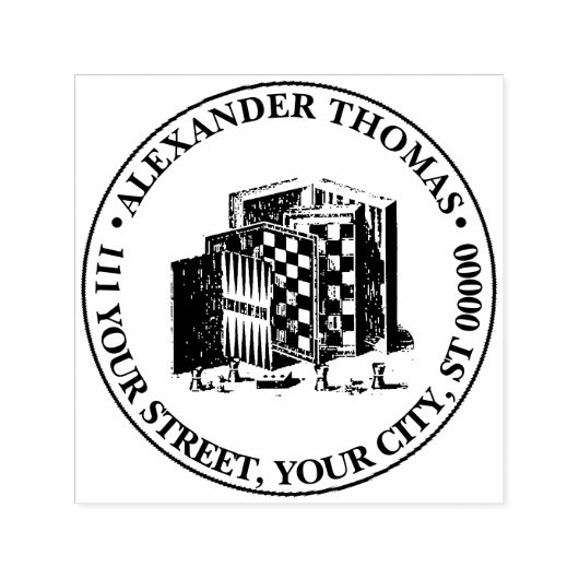 ヴィンテージゲーム盤とゲーム名差出人住所 セルフインキングスタンプ (デザイン)