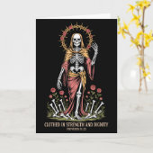 ヴィンテージコア ゴシック スケルトン 箴言31_25 力 カード (黄色い花)