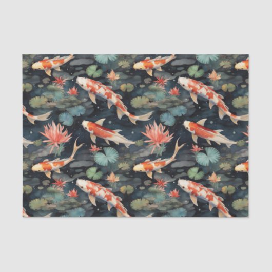 ヴィンテージコイ魚フローラ池の分離 薄葉紙 (正面)