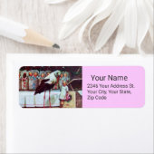 ヴィンテージコウノトリ赤ちゃんシャワー新生児ピンク ラベル (インサイチュ)